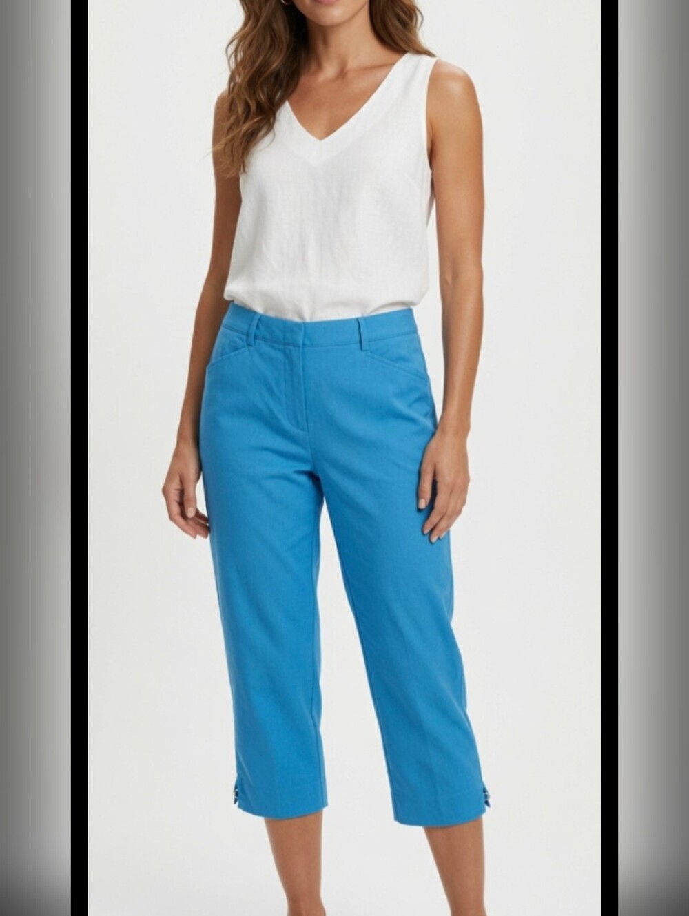 Ruby Rd. Petite Vibrant Blue Casual Capris (SIZE:16P)